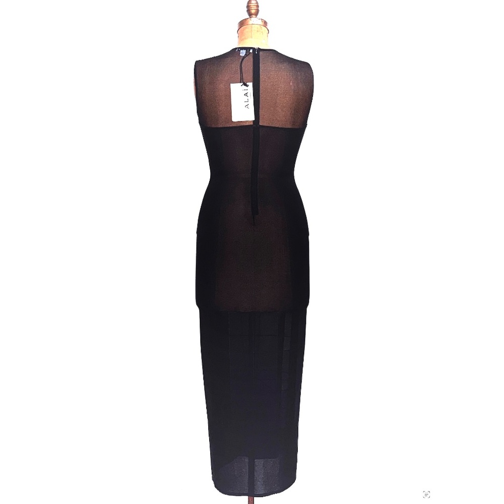 ALAIA Black Paneled Mesh Maxi Dress NWT - Picture 15 of 16